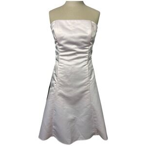 Vintage Jessica McClintock Gunne Sax Strapless Pink Satin Corset Dress Sz Small